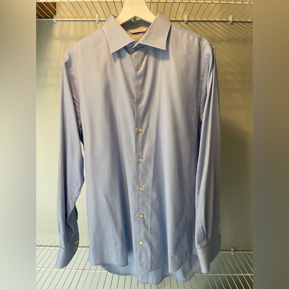 SuitSupply Men’s Dress Shirt Button Down Extra Slim Fit Blue